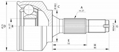 OPEN PARTS cvj569210 -  Шарнирный комплект, приводной вал